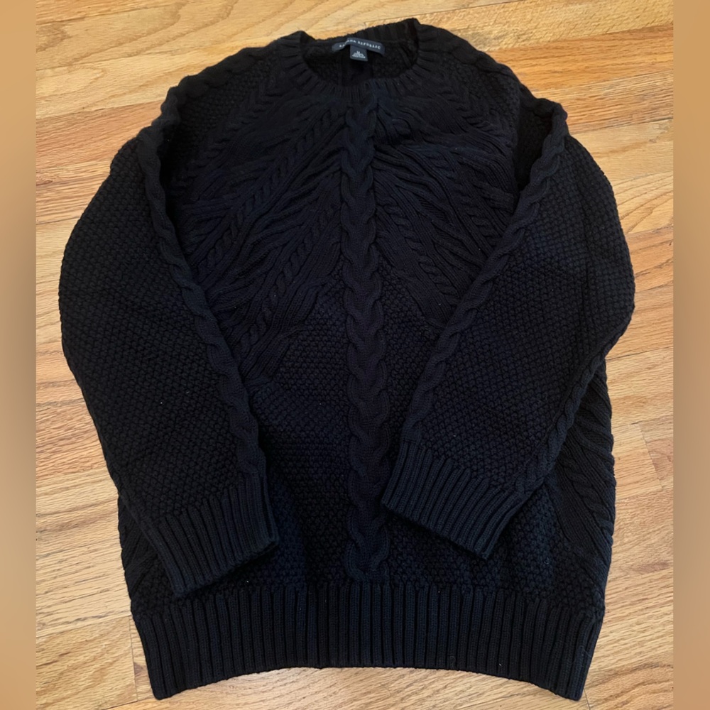 Banana Republic Black Cable Knit Sweater